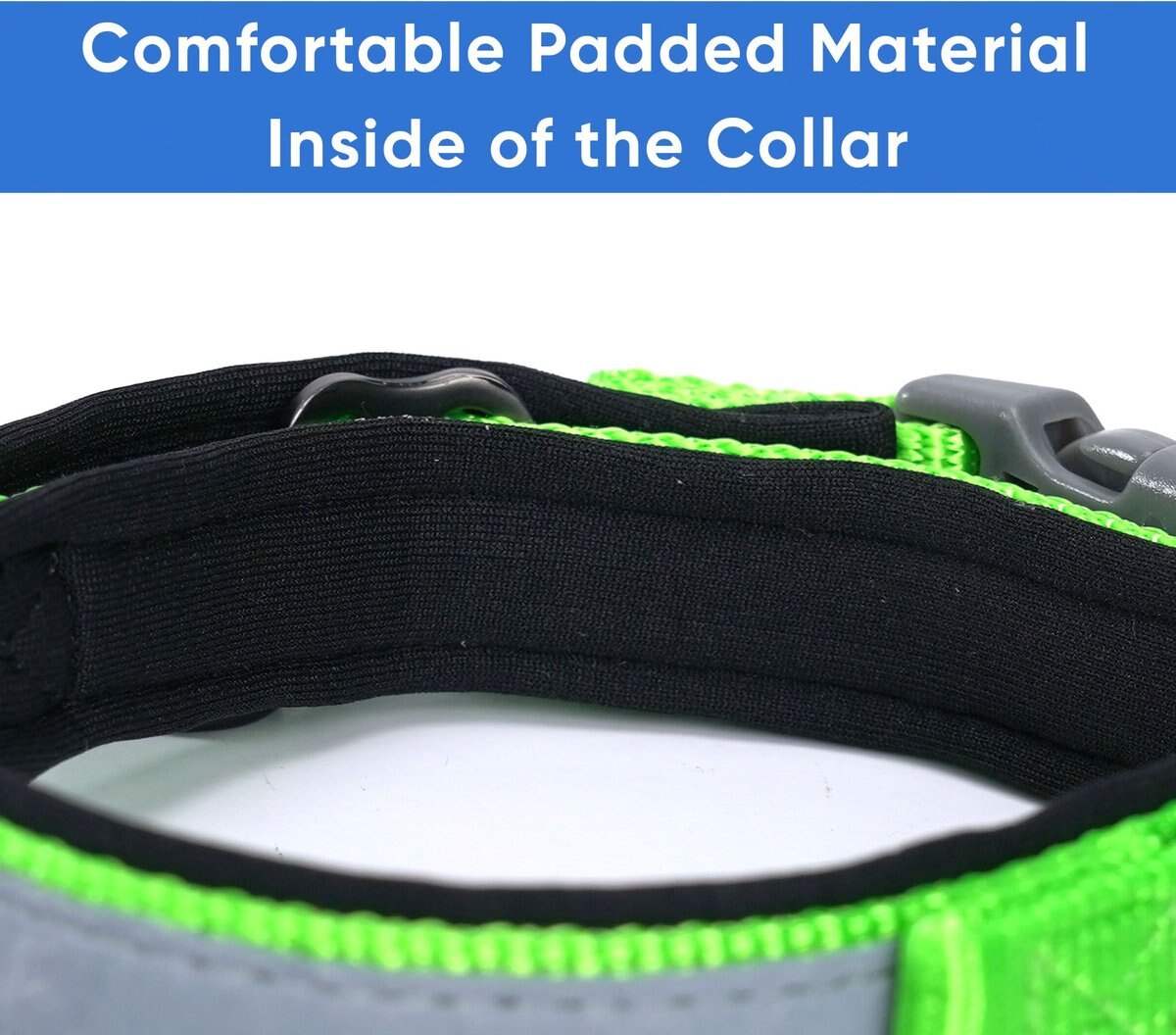 Pawtitas Soft Adjustable Reflective Padded Dog Collar