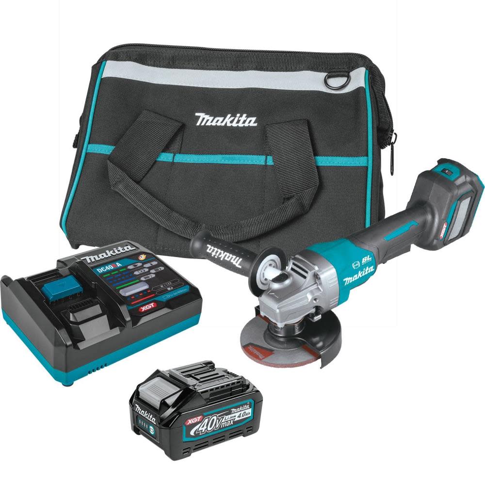 Makita XGT 40V max Paddle Switch Angle Grinder Kit， 4 1/2” / 5 ;