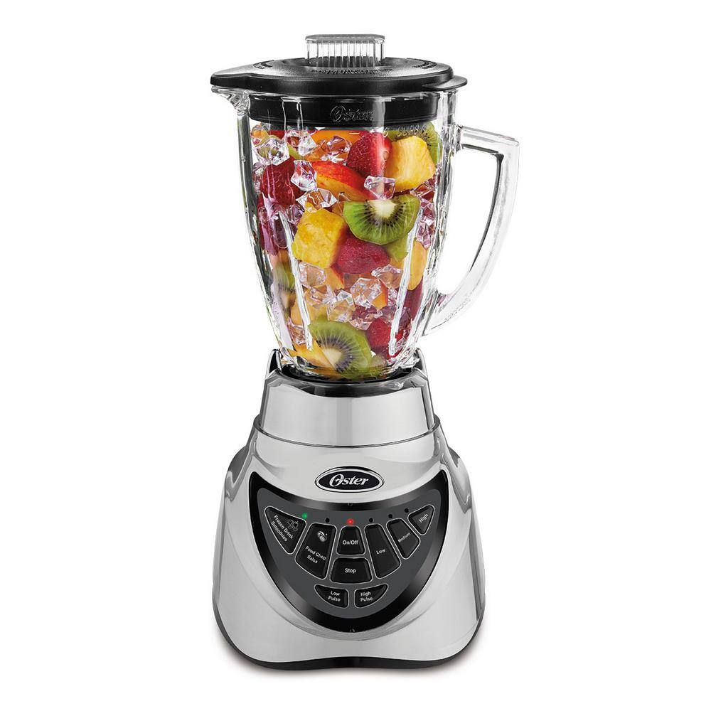 Oster Pro 500 48 oz. 7-Speed Chrome Blender with Glass Jar 985114165M