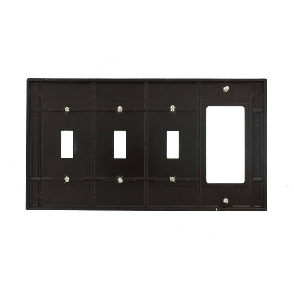 Leviton Brown 4-Gang 3-Toggle1-Duplex Wall Plate (1-Pack) P326