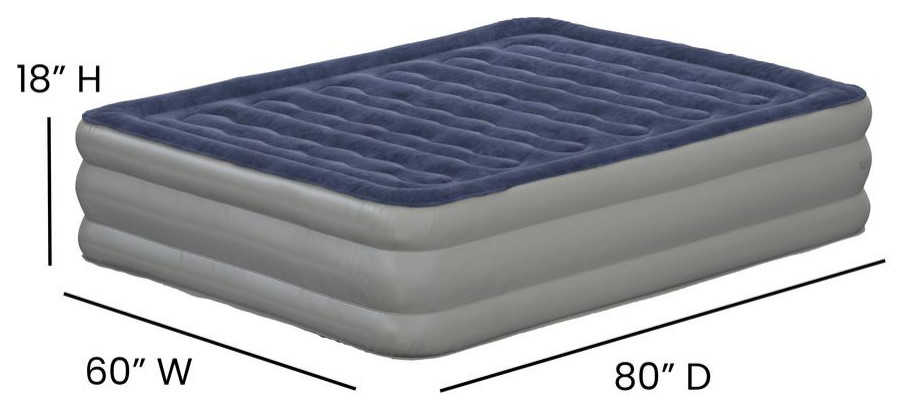 18 inch Air Mattress with ETL Certified Internal Electric Pump and Carrying...   Mattresses   by Homesquare  Houzz