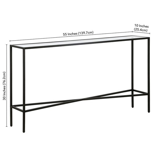 Black Bronze Console Table With Glass Tabletop Henn amp hart