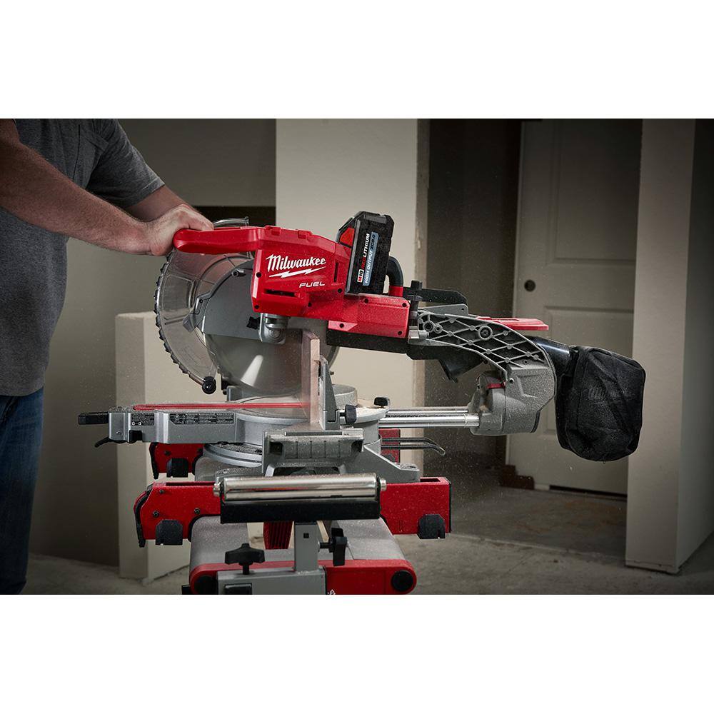 MW M18 FUEL ONE-KEY 18-Volt Lithium-Ion Brushless Cordless 8-14 in. Table Saw with Stand and 10 in. Miter Saw with Stand 2736-20-2734-20-48-08-0561-48-08-0551