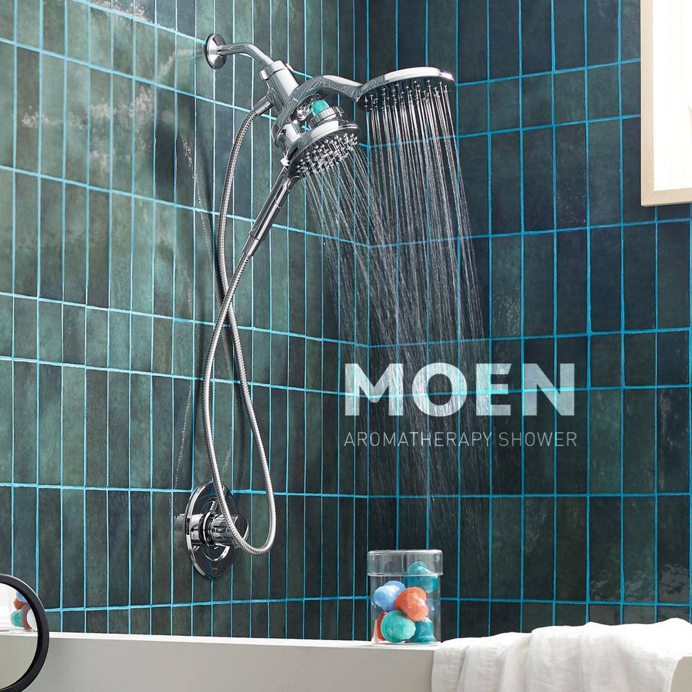 MOEN Aromatherapy 6-Spray Patterns 6.5 in. Tub Wall Mount Dual Shower Heads with INLY Capsules in Spot Resist Brushed Nickel IN208C2SRN