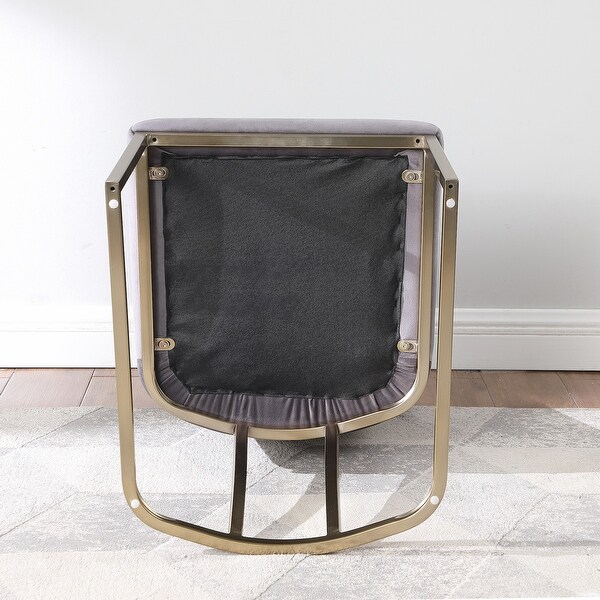 Dining Chairs， Velvet Upolstered Side Chair， Gold Metal Legs (Set of 2)