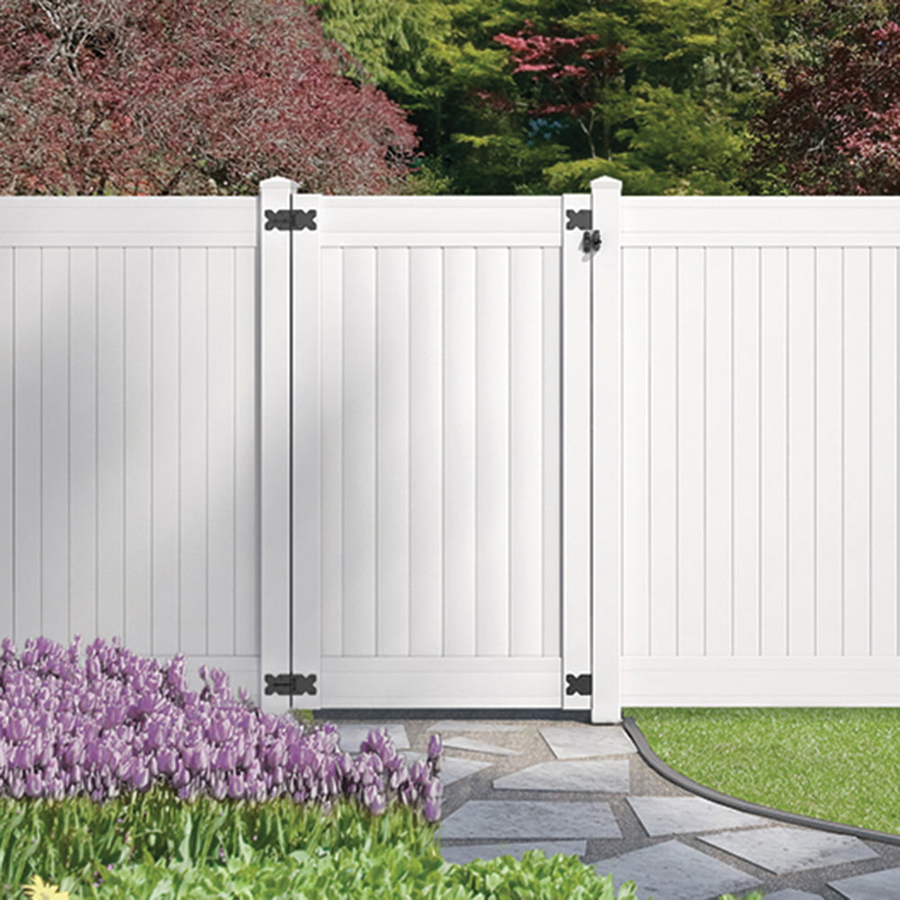 Somerset 6 ft. x 42 in. White Vinyl Privacy Fence Gate