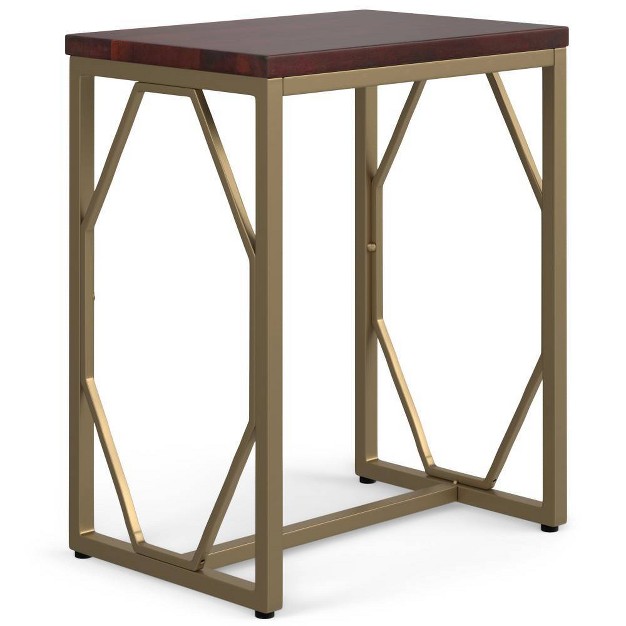 Ebsen Metal And Wood Accent Table Cognac Wyndenhall