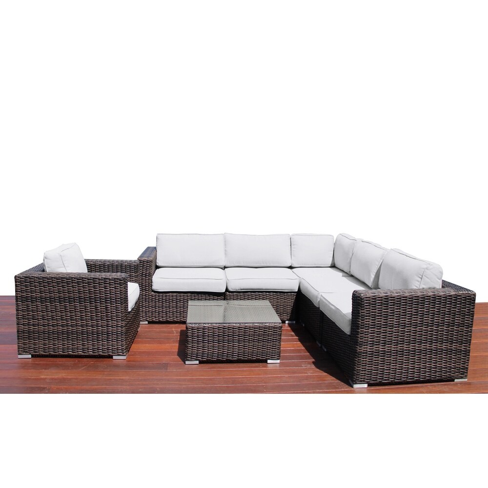 LSI 7 Piece Sectional Seating Group With Sunbrella Cushion