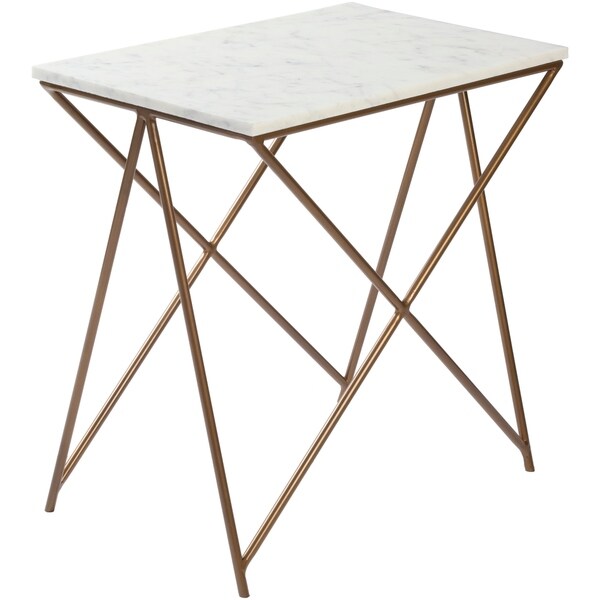 Felicity Modern Marble and Metal Side Table - Gold