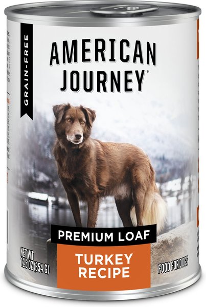 American Journey Turkey Recipe Grain-Free Canned Dog Food， 12.5-oz