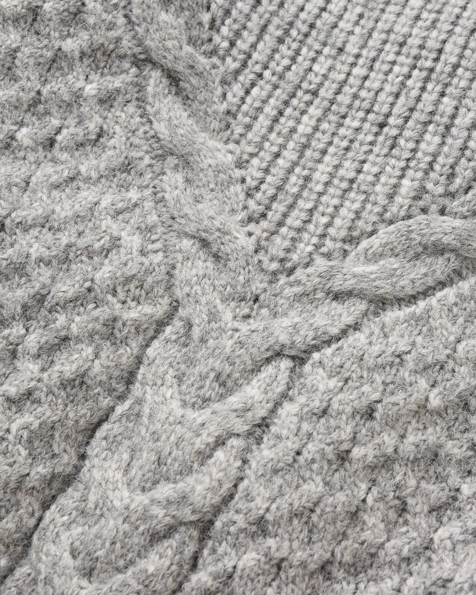 Cozy Cable Recycled Knitted Jumper - Grey Marl