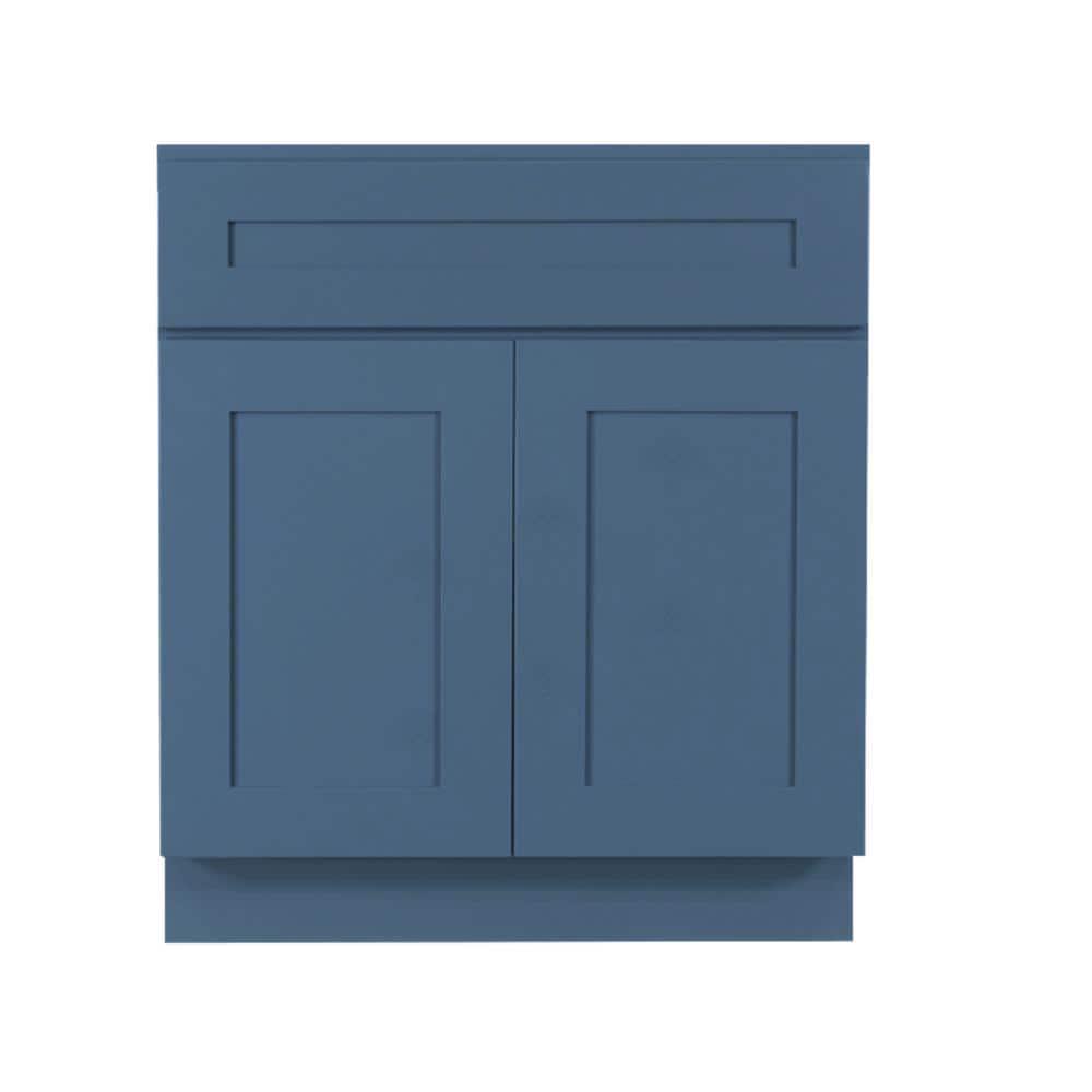 LIFEART CABINETRY Lancaster 27 in W x 21 in D x 33 in H Sink Base Bath Vanity Cabinet Only in Ocean Blue