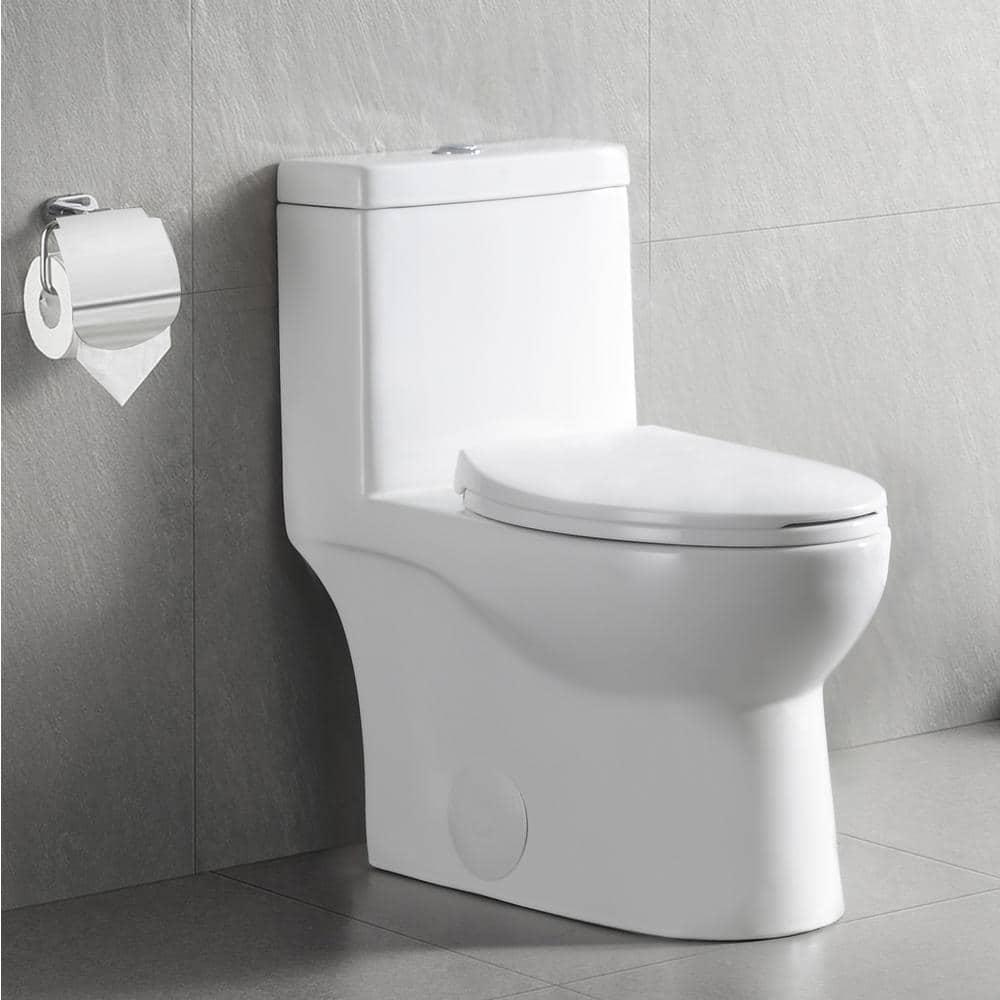 DEERVALLEY Ally 1Piece 08128 GPF Dual Flush Elongated ADA Comfort Height Toilet in Glossy White Seat Included