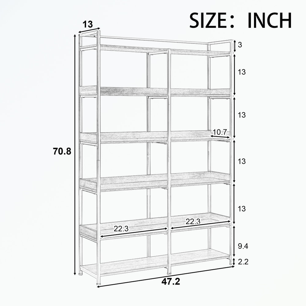 Bookshelf with MDF Boards Stainless Steel Frame