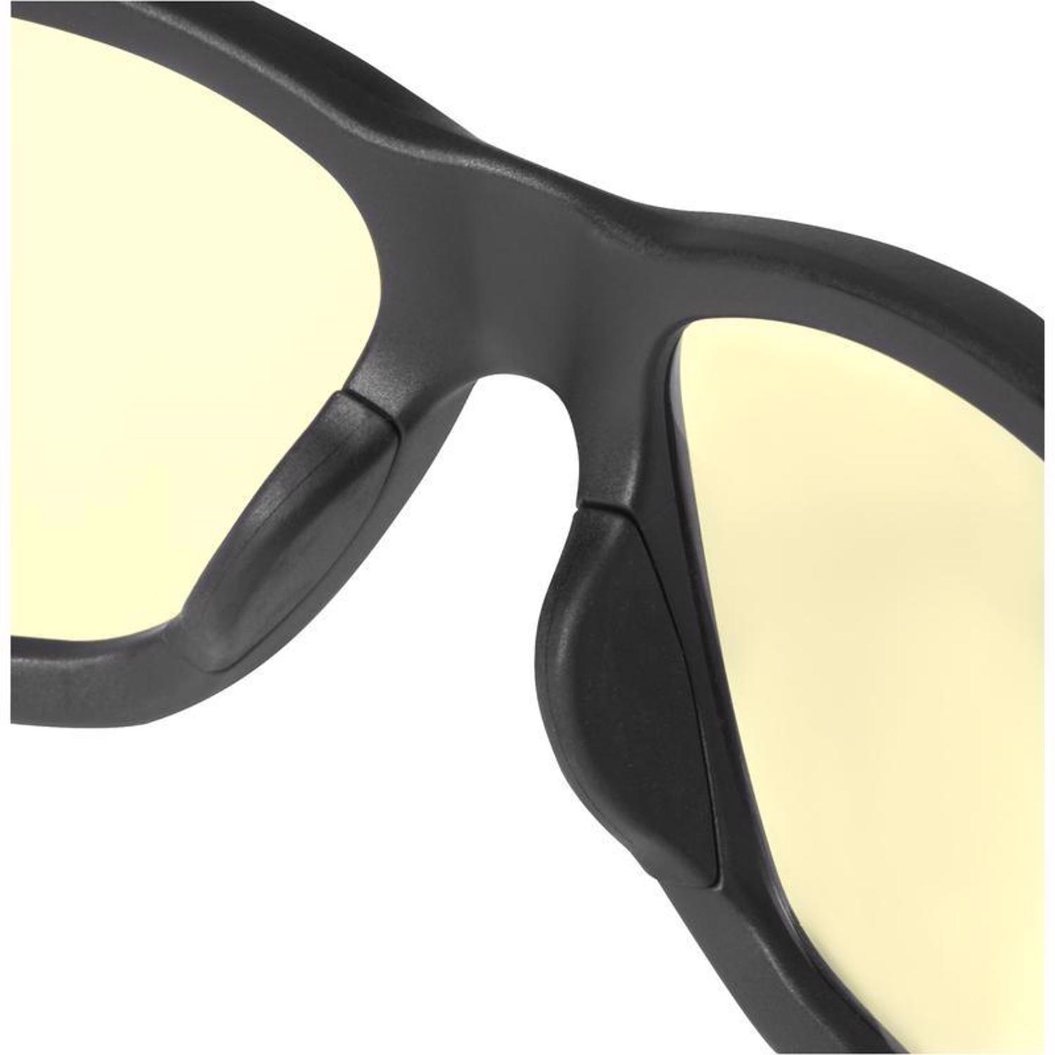 MW Performance Anti-Fog Impact-Resistant Safety Glasses Yellow Lens Black/Red Frame