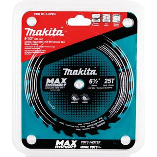 Makita 6-12 in. 25T Carbide-Tipped Max Efficiency Ultra-Thin Kerf Circular Saw Blade Framing B-62963