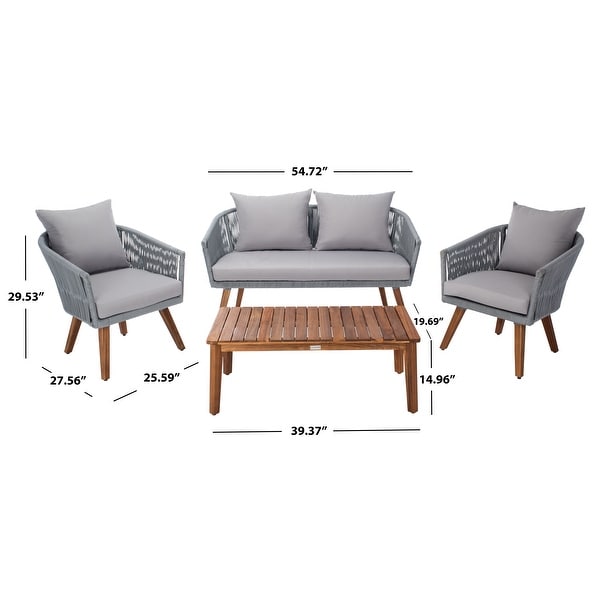 SAFAVIEH Outdoor Velso 4 Pc Living Set