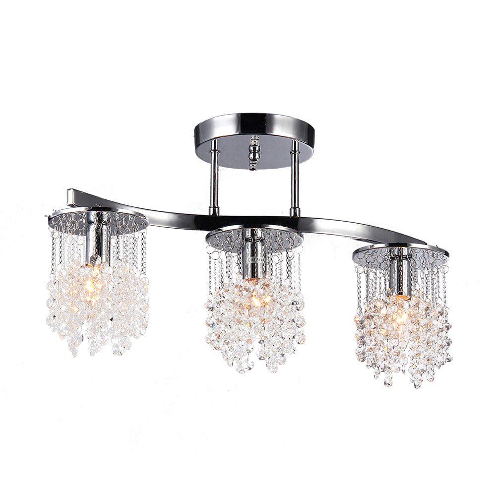 Clee 3-light Chrome 20-inch Crystal Chandelier