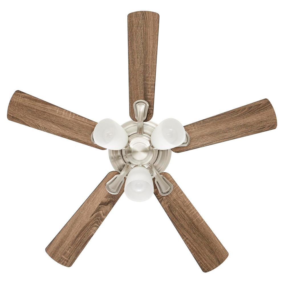 Riley 44 In. Indoor LED Brushed Nickel Ceiling Fan With Light Kit, 5 QuickInstall Reversible Blades And Remote Control