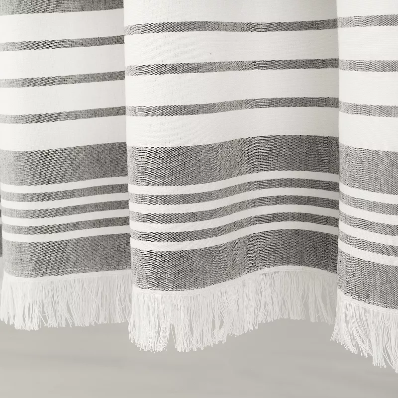 Lush Decor Nantucket Yarn Dyed Cotton Tassel Fringe Window Curtains Set