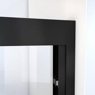 DreamLine Duet Plus 50 in. - 54 in. W x 72 in. H Sliding Semi Frameless Shower Door in Satin Black SHDR-1854720-09