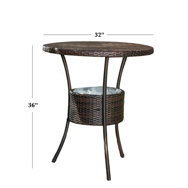 Oyster Bay Outdoor Wicker Bar Table by Christopher Knight Home