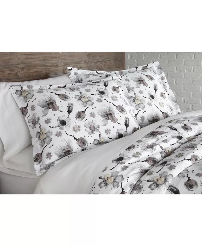 Southshore Fine Linens Watercolor Symphony Luxury Cotton Sateen Duvet Cover and Sham Set， King