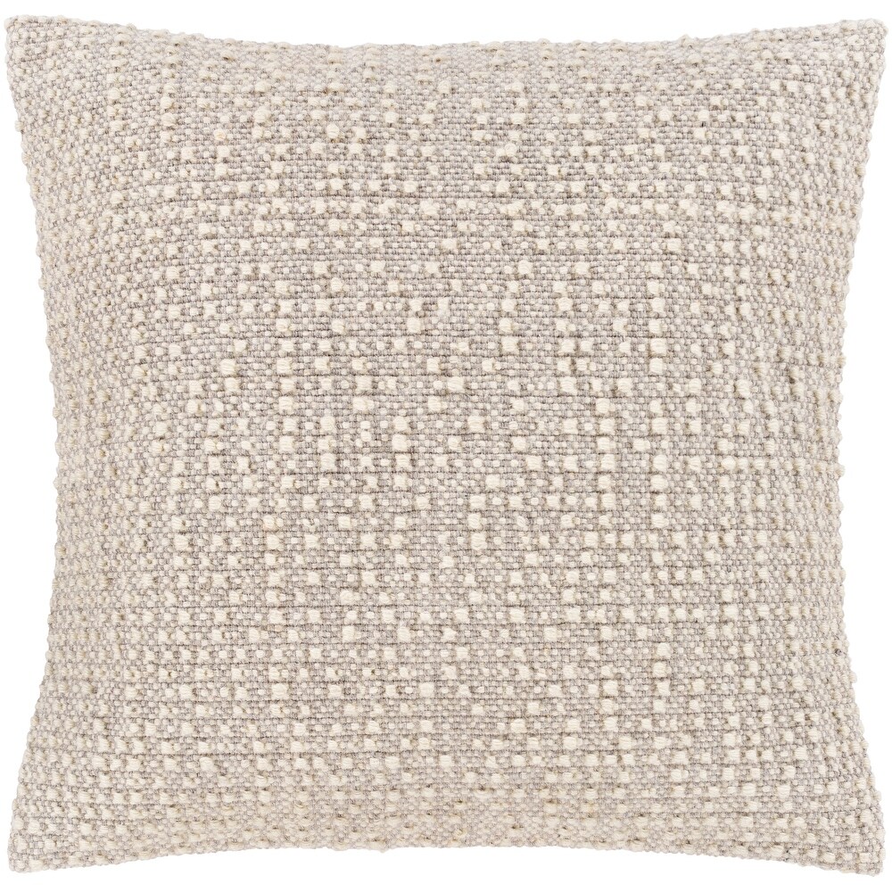 Lorne Neutral Bohemian 20 inch Poly or Feather Down Throw Pillow