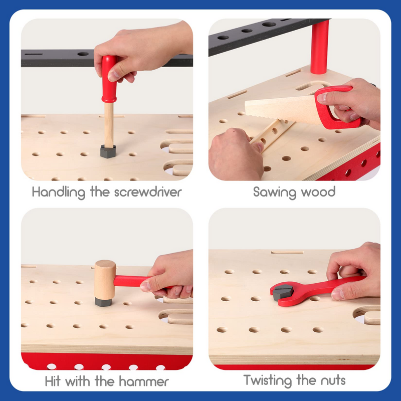 WORKPRO Wooden Building Toy Tools Set， Building Toy Set CreativeandampEduc