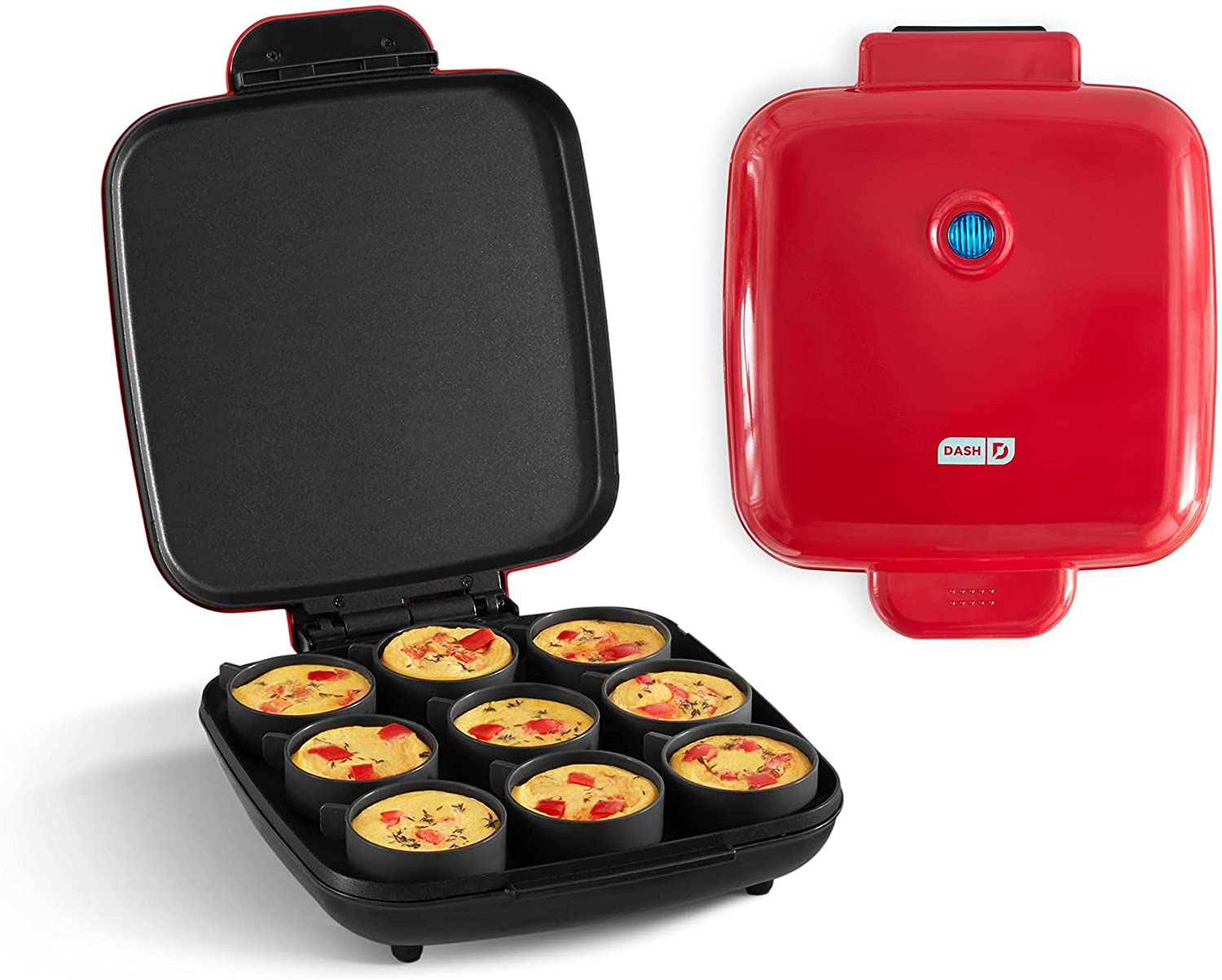 Dash Sous Vide Style Family Size Egg Bite Maker， 9 Egg Bites - Red