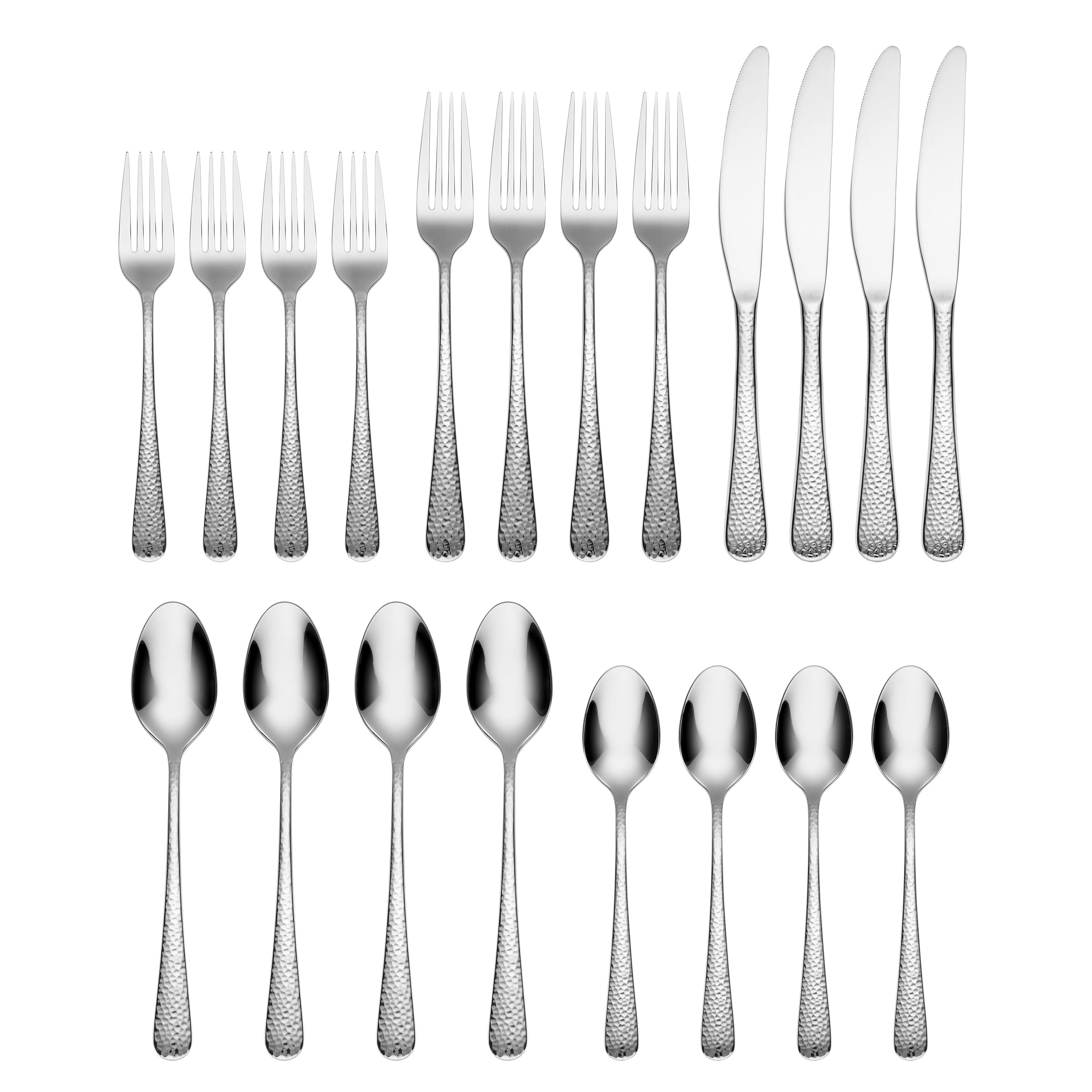 Keene Hammered Mirror 20-Piece Flatware Set