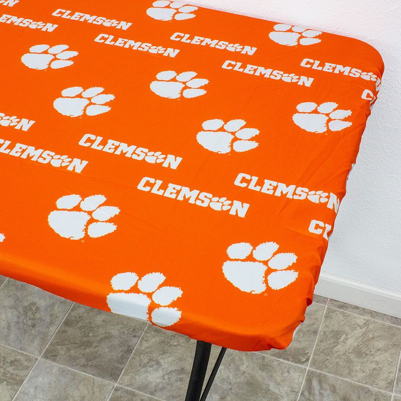 NCAA Clemson Tigers Tailgate Fitted Tablecloth， 72 x 30