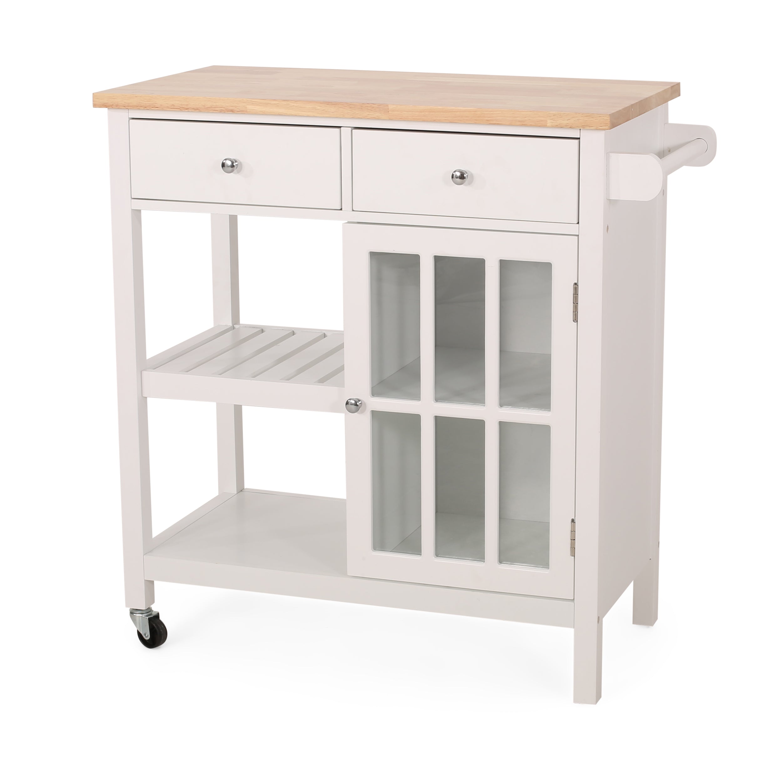 Aidah Contemporary Kitchen Cart with Wheels