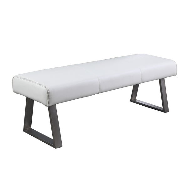 Somette Amelia White Air PU Rectangular Bench