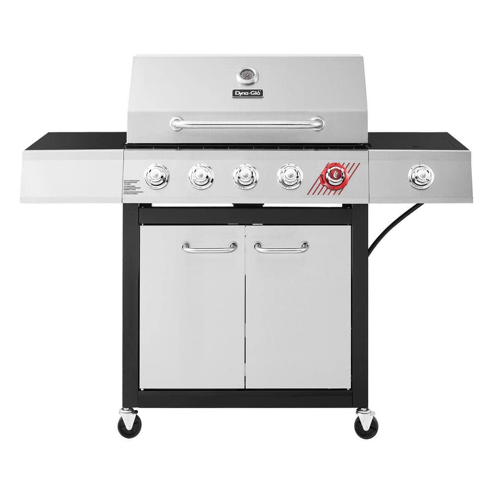 DynaGlo 5Burner Propane Gas Grill in Stainless Steel with TriVantage Multifunctional Cooking System