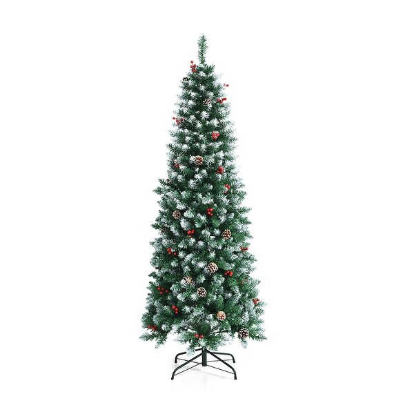 Pre lit Christmas Tree Hinged Pencil Decoration Tree with LED Lights