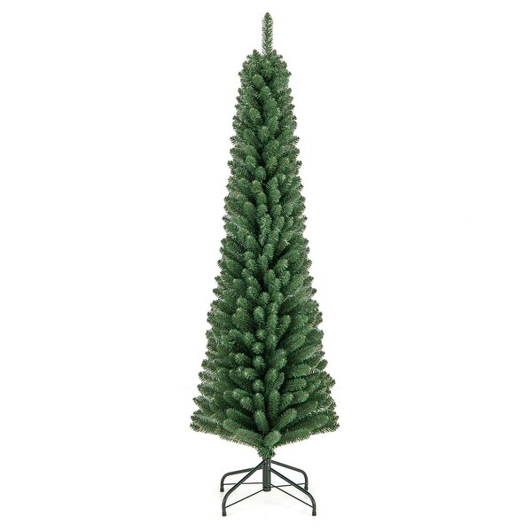 Costway 5/6/7/8 FT Pencil Christmas Tree Artificial Xmas Tree with