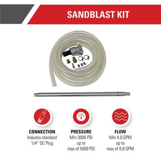 SIMPSON Wet Abrasive Industrial Grade Sandblast Kit for Gas Pressure Washers Min 3000 PSI 4.0 GPM up to 5000 PSI 8.0 GPM 80168