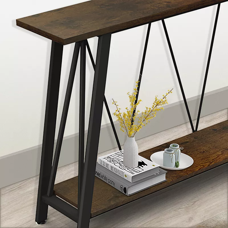 50 inch Industrial TV Stand with Storage Shelve Console Table