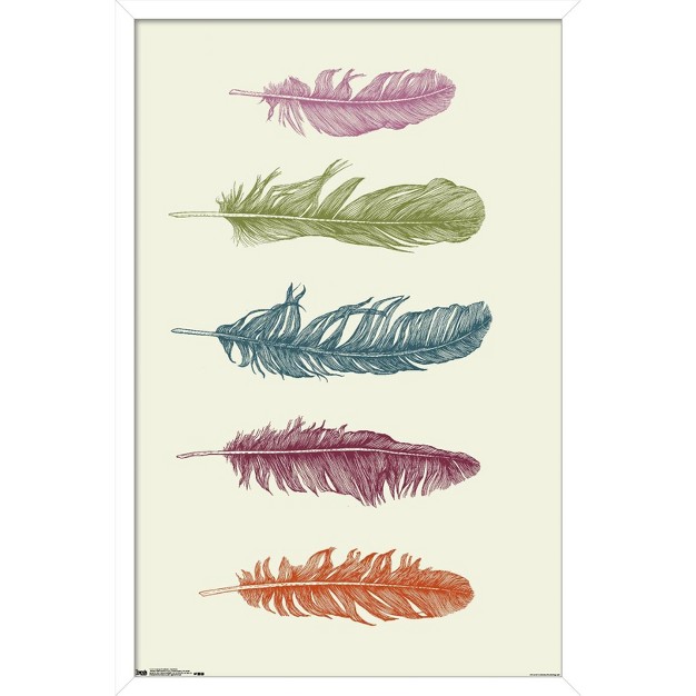 Trends International Rachel Caldwell Feathers Framed Wall Poster Prints