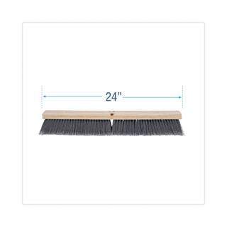 Boardwalk 24 in. Gray Flagged Polypropylene Push Floor Brush Head BWK20424