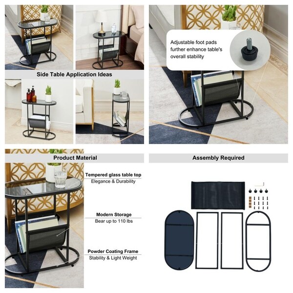 Small Side Tables With Magazines Organizer Storage Space