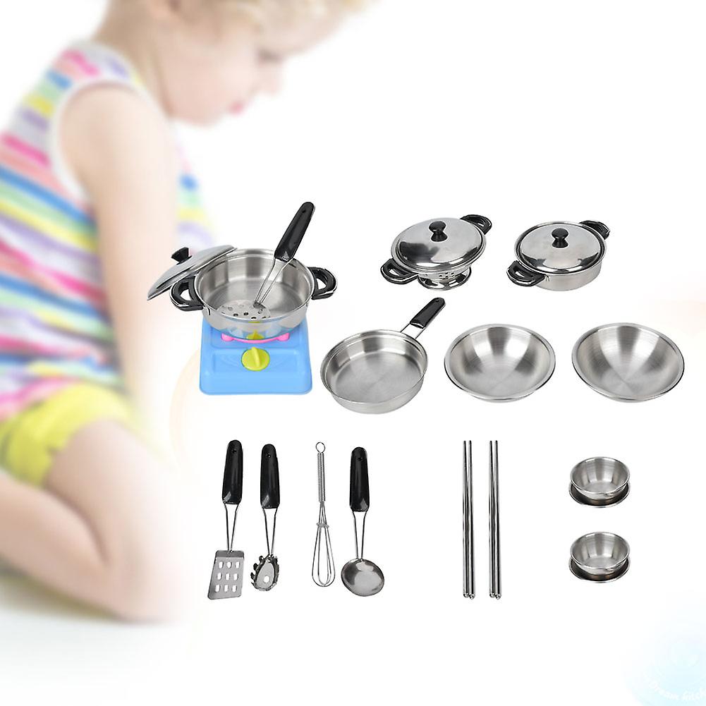 Kitchen Utensils Toy Mini Simulation Children Stainless Steel Kitchen Cooking Pretend Play Toys