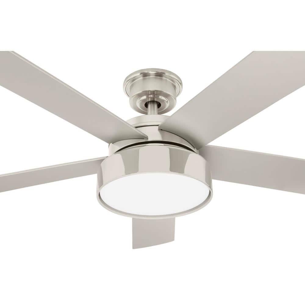 Home Decorators Collection Cherwell 52 in LED Brushed Nickel Ceiling Fan with Light