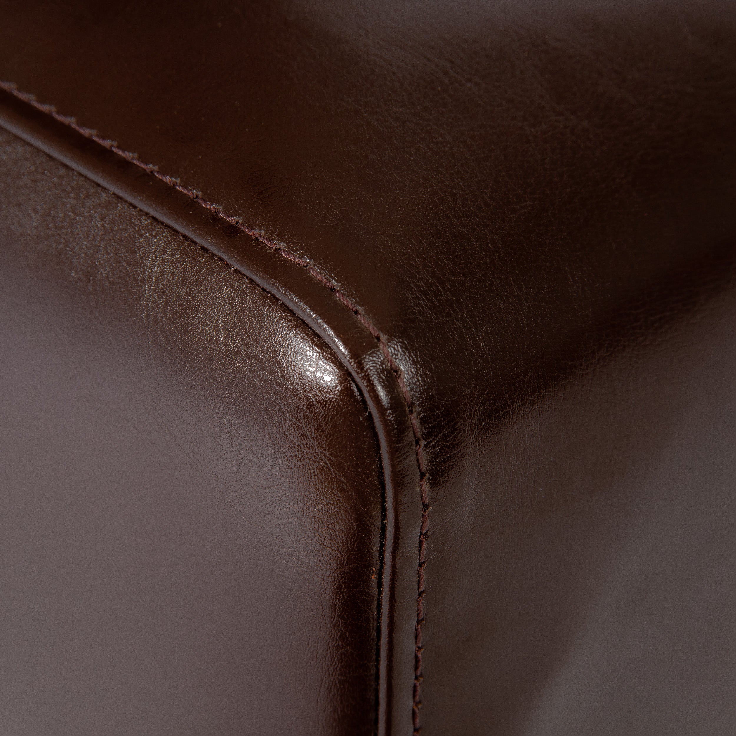 Percival T-stitched Chocolate Brown Leather Dining Chairs