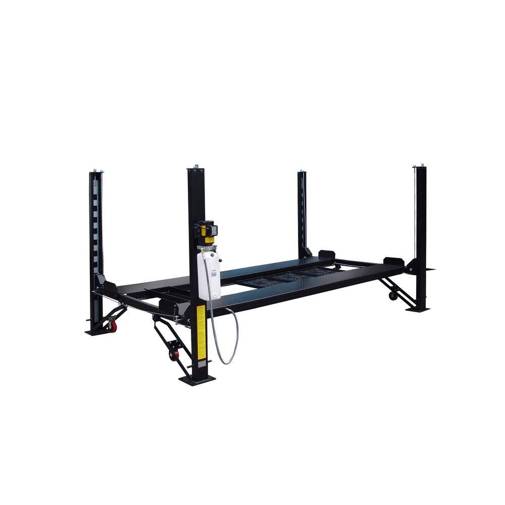 TUXEDO 4-Post Automotive Deluxe Storage Car Lift 8000 lb. Capacity with Casters Drip Trays and Jack Tray FP8K-DX