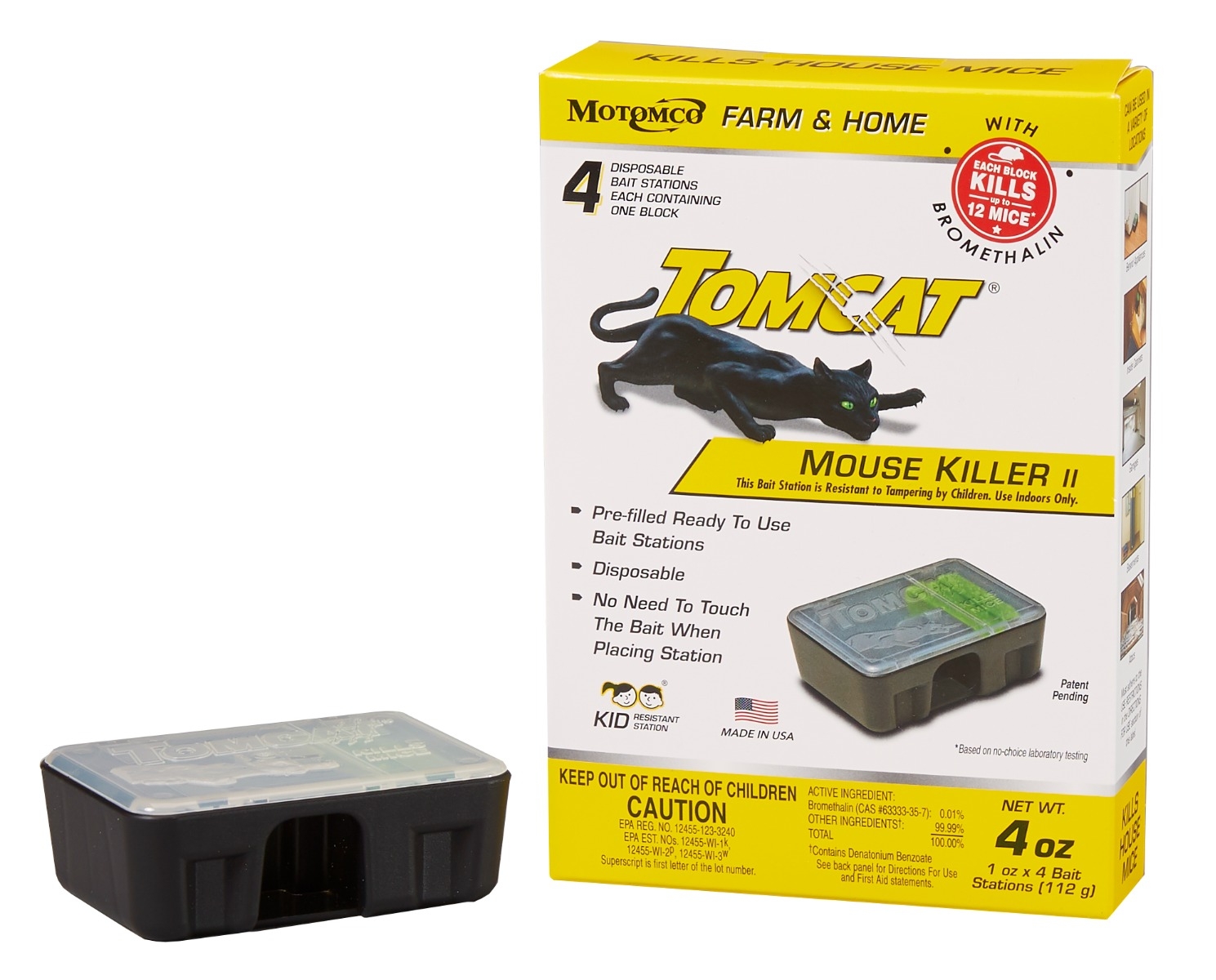 Tomcat 4 Pack Mouse Killer II Disposable Bait Stations 23640