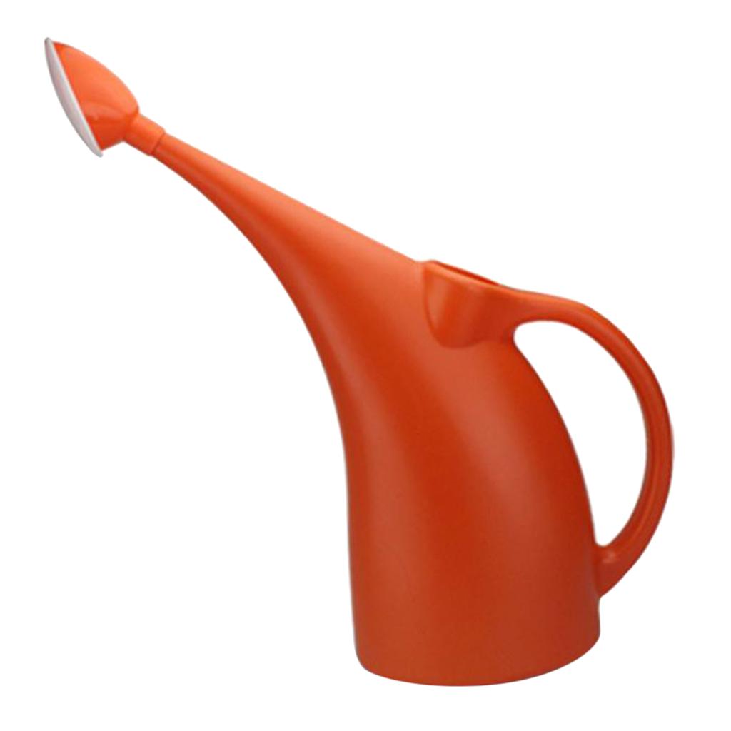 Large Capacity Long Mouth Garden Watering Can Water Sprinkler - 3L Orange with Rose