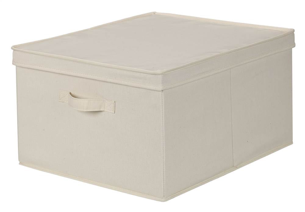 Household Essentials Jumbo Canvas Storage Box with Lid