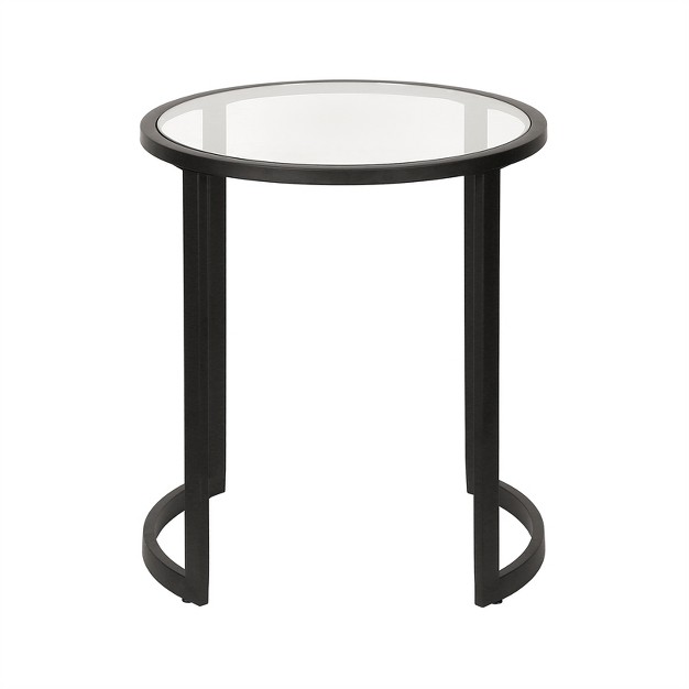 Metal Double Circular Side Table In Black Henn amp hart